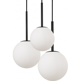 Lampa wisząca Maytoni Basic Form: 3 kule, biało-czarna | Sklep z lampami