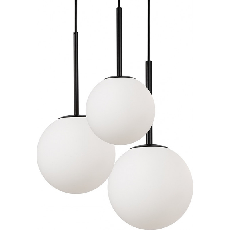 Lampa wisząca Maytoni Basic Form: 3 kule, biało-czarna | Sklep z lampami