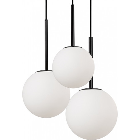 Lampa wisząca Maytoni Basic Form: 3 kule, biało-czarna | Sklep z lampami