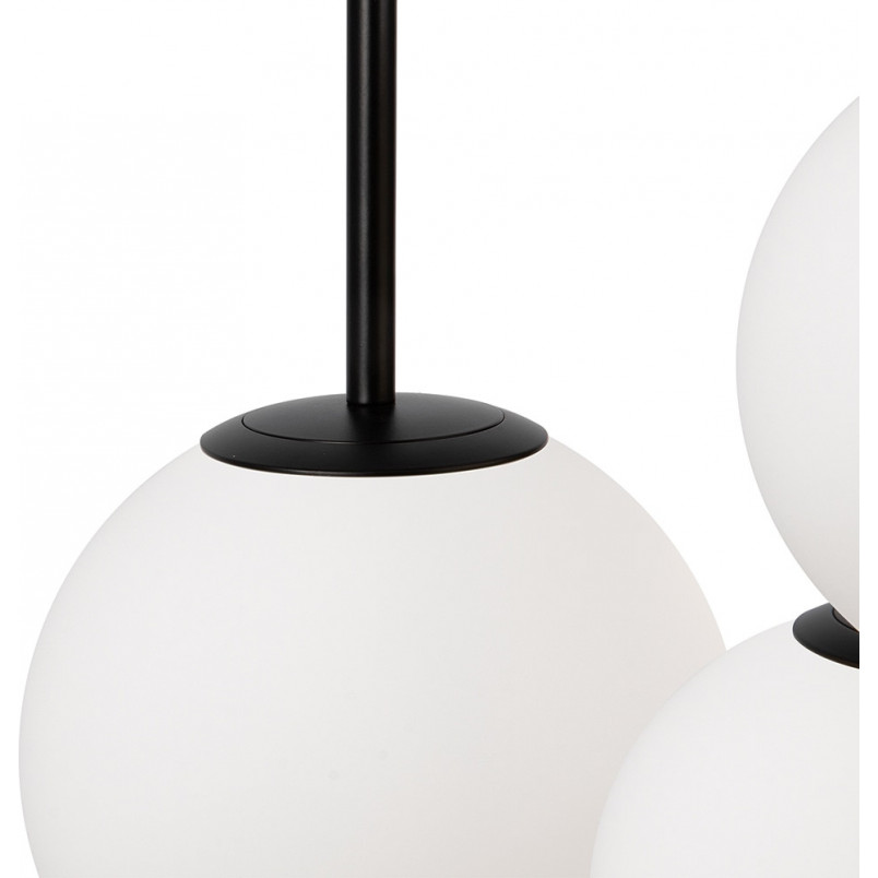 Lampa wisząca Maytoni Basic Form: 3 kule, biało-czarna | Sklep z lampami