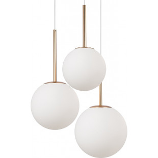Lampa wisząca Basic Form Maytoni - 3 kule, szkło, biało-złota