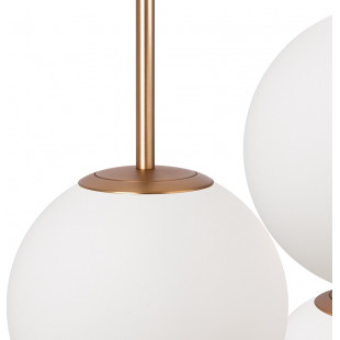 Lampa wisząca Basic Form Maytoni - 3 kule, szkło, biało-złota
