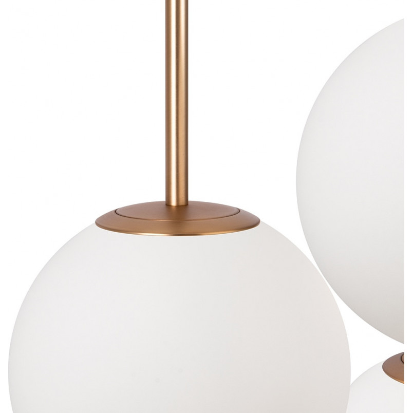 Lampa wisząca Basic Form Maytoni - 3 kule, szkło, biało-złota