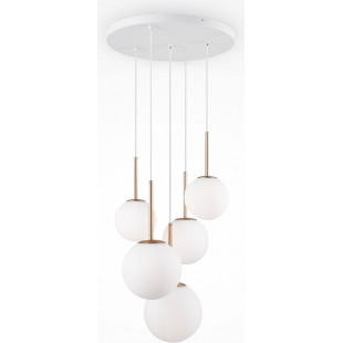 Lampa wisząca Maytoni Basic Form - 5 kloszy, szkło, biała