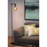 Lampa podłogowa industrialna Leanne czarna | Lucide
