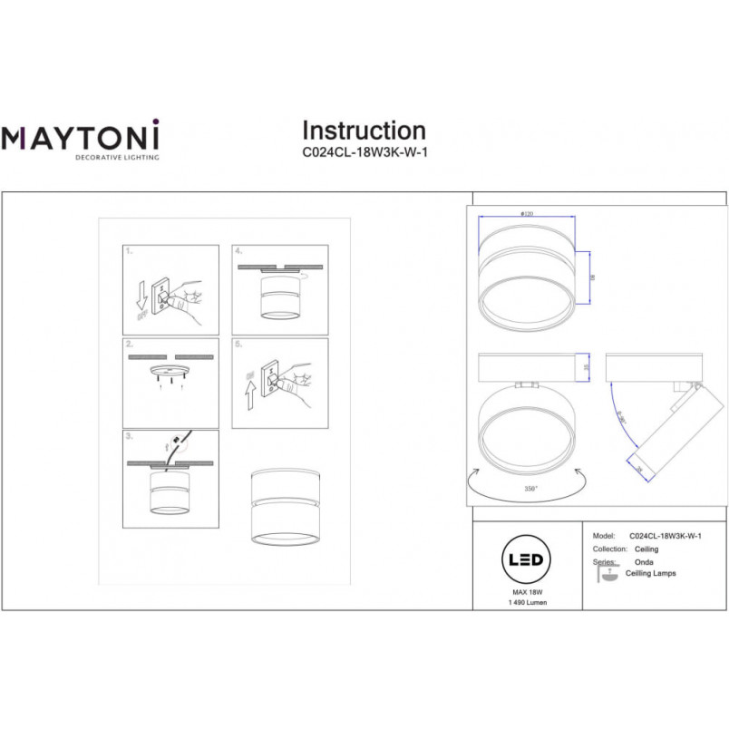 Reflektor LED Onda Maytoni - Oszczędność i Design
