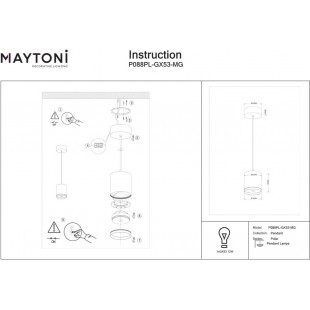 Lampa wisząca tuba Polar - Maytoni | Złote wykończenie