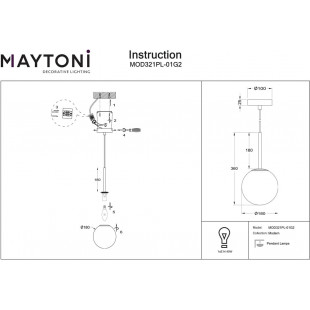 Lampa wisząca Maytoni Basic Form: Szkło, Biało-Złota, 18cm