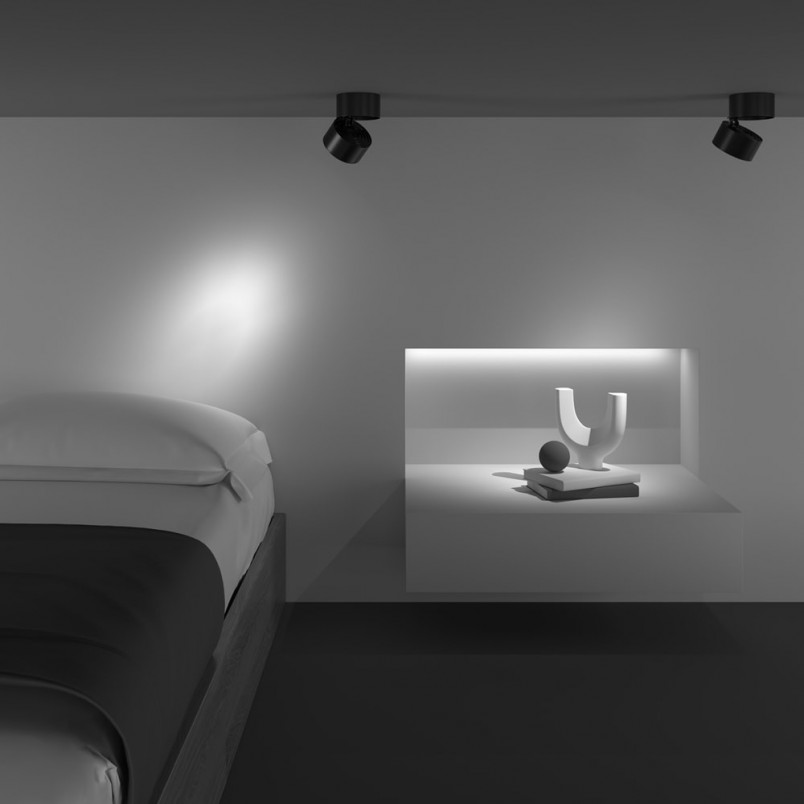 Lampa spot LED Yin czarna Maytoni | Regulowana, Ściemnialna