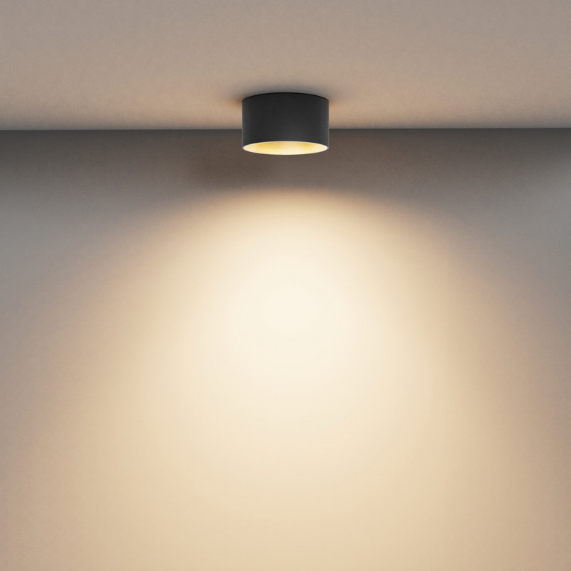 Lampa spot Vega LED czarno-złota Maytoni | 14cm