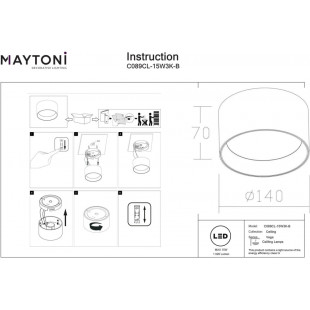 Lampa spot Vega LED Maytoni | Czarna, 14cm - Sklep z lampami