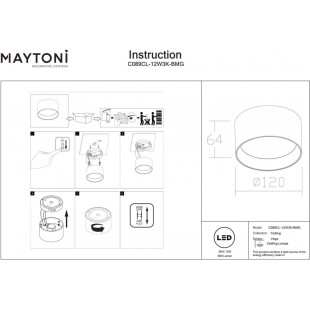 Lampa Spot Vega LED Maytoni | Czarno-złota | 12cm
