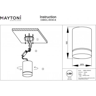 Lampa natynkowa Orlo LED Maytoni - nowoczesny design, ciepłe światło