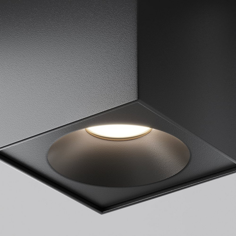 Lampa spot do łazienki Zoom GU10 czarna Maytoni | Downlight IP65