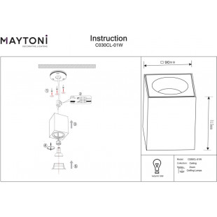 Lampa spot do łazienki Zoom GU10 biała Maytoni | Sklep z oświetleniem