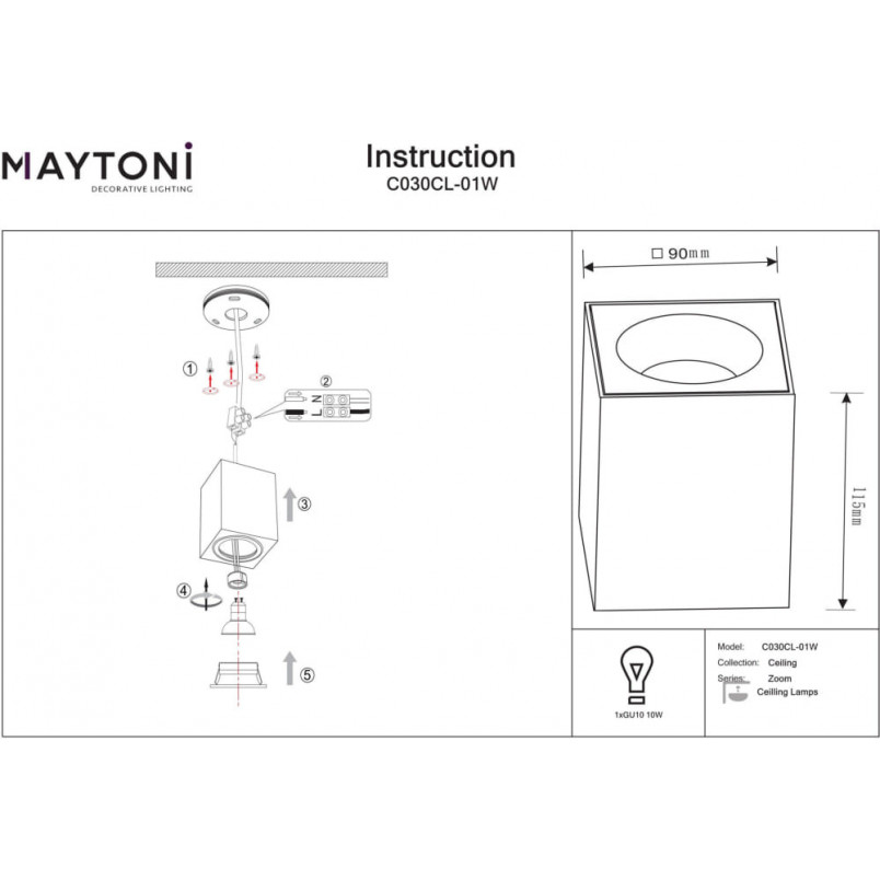 Lampa spot do łazienki Zoom GU10 biała Maytoni | Sklep z oświetleniem