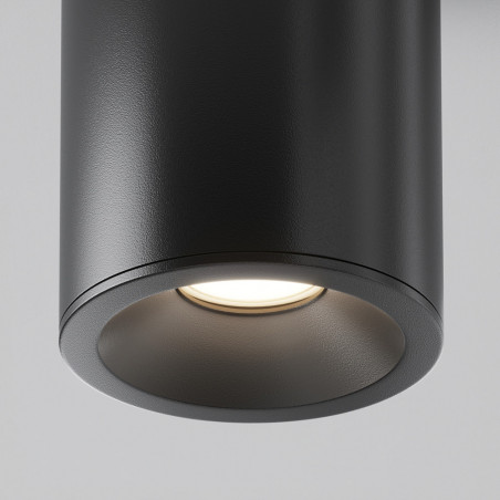 Lampa spot tuba Maytoni Zoom GU10 czarna | Downlight do łazienki