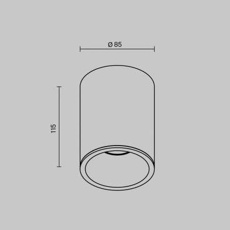 Lampa spot tuba Maytoni Zoom GU10 czarna | Downlight do łazienki