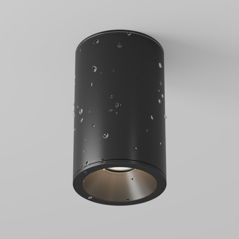 Lampa spot tuba czarna Maytoni Zoom GU10 | Downlight do łazienki