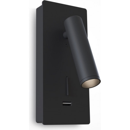 Kinkiet LED Mirax Maytoni: Oświetlenie + USB | Czarny