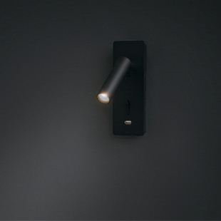 Kinkiet LED Mirax Maytoni: Oświetlenie + USB | Czarny