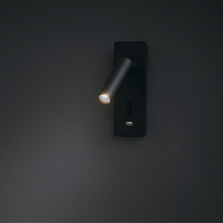 Kinkiet LED Mirax Maytoni: Oświetlenie + USB | Czarny