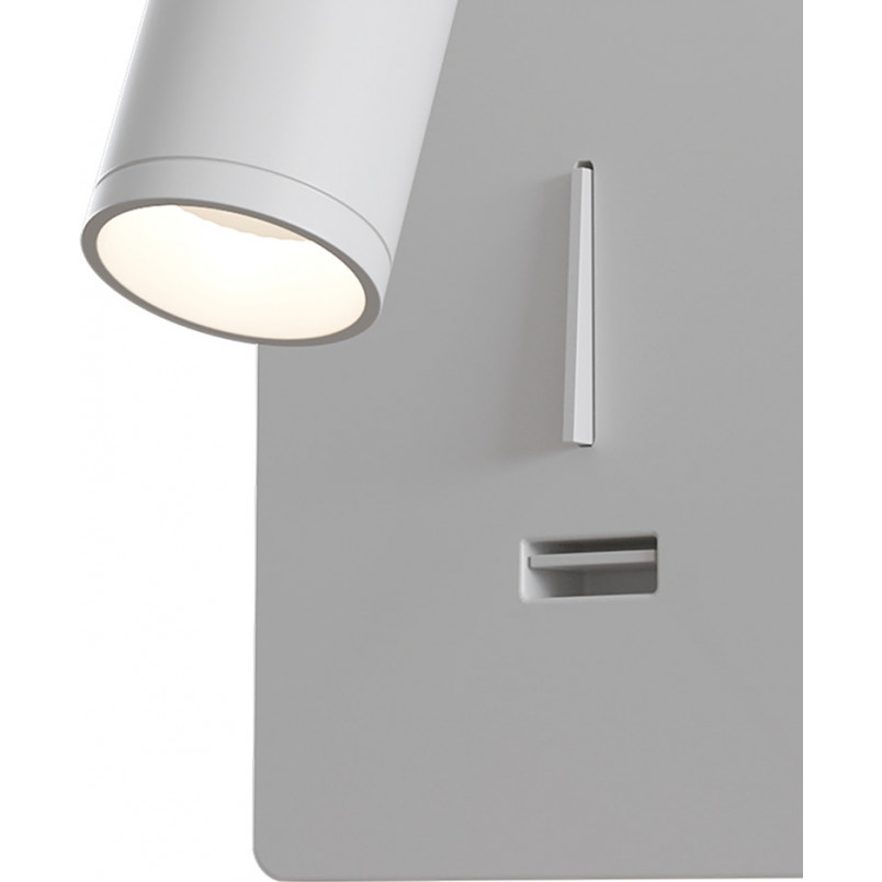 Kinkiet LED Mirax Maytoni z USB - Biały | Oświetlenie
