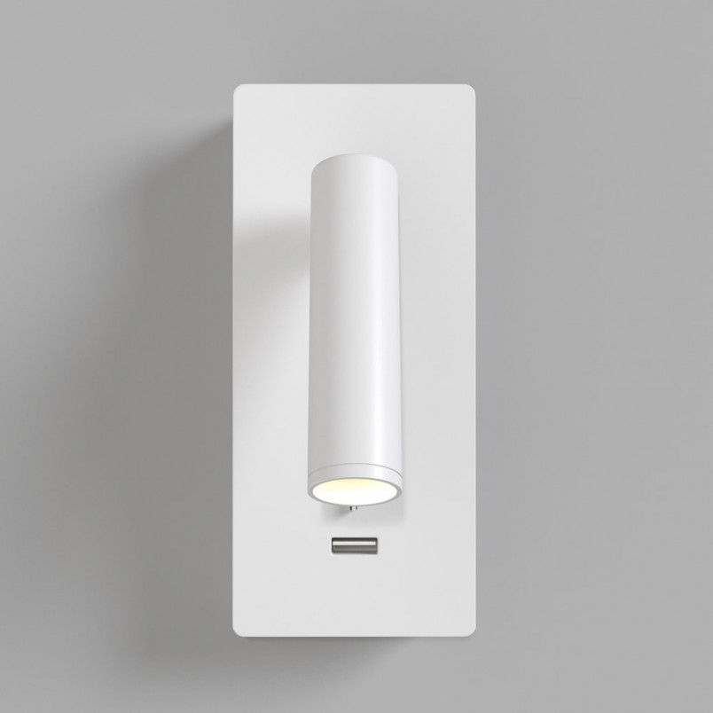 Kinkiet LED Mirax Maytoni z USB - Biały | Oświetlenie