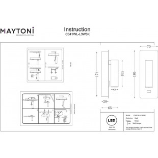Kinkiet LED Mirax Maytoni z USB - Biały | Oświetlenie