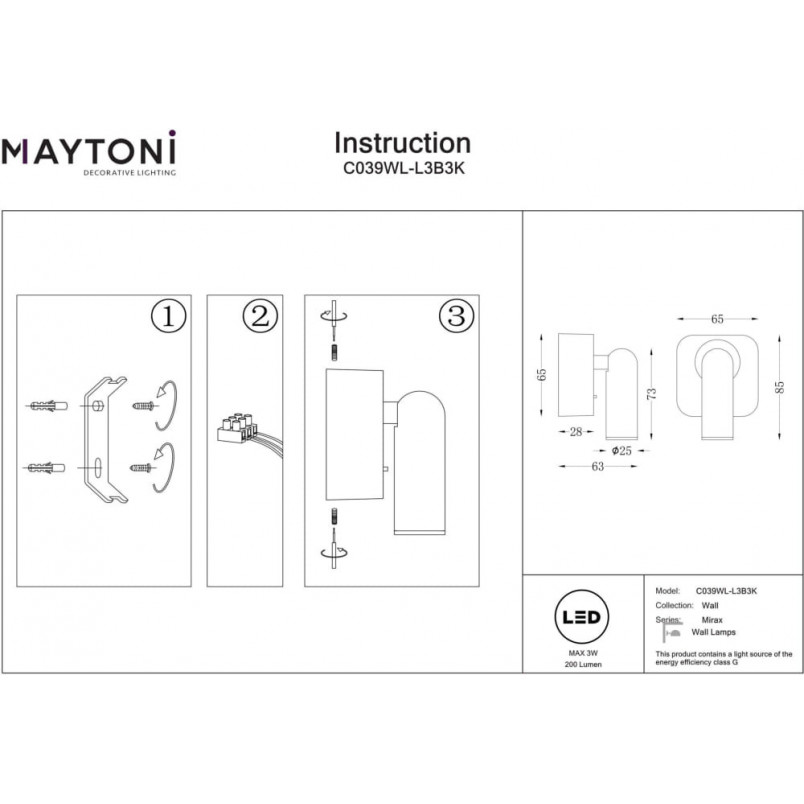 Kinkiet LED Mirax Square - Maytoni | Nowoczesny design
