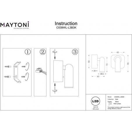 Kinkiet LED Mirax Square - Maytoni | Nowoczesny design