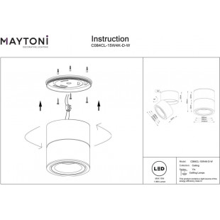 Lampa spot LED Yin Maytoni - Regulowana, Ściemnialna | Światło Neutralne