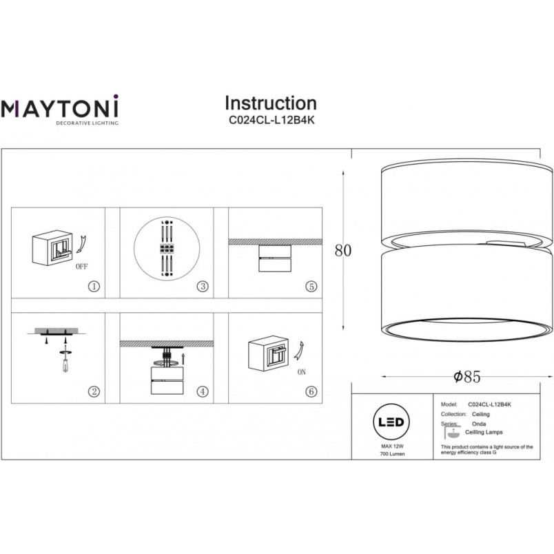 Reflektor LED Maytoni Onda: Oszczędność i Design