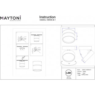 Reflektor LED Maytoni Onda 3000K Czarny - Oświetlenie