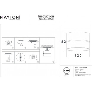 Reflektor kierunkowy Onda LED Maytoni - 4000K, Czarny