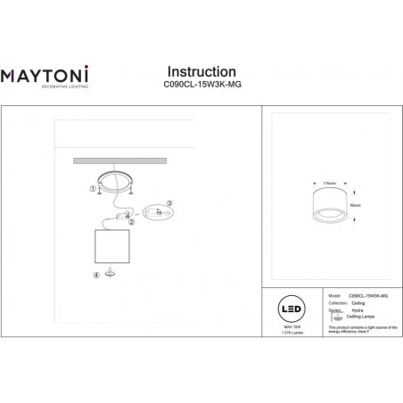 Lampa LED do łazienki Hydra Maytoni | Złota, IP44