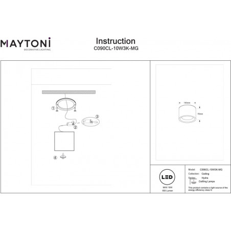 Lampa LED do łazienki Hydra Maytoni - Złota, IP44