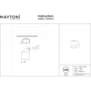 Lampa spot do łazienki Hydra LED Maytoni | Czarna, IP44