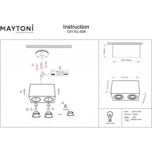 Lampa spot podwójna Atom czarna Maytoni | Oświetlenie LED
