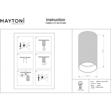 Lampa spot natynkowa Artisan złoty Maytoni | Sklep z oświetleniem