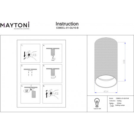 Lampa spot natynkowa Artisan czarna Maytoni | Sklep z lampami