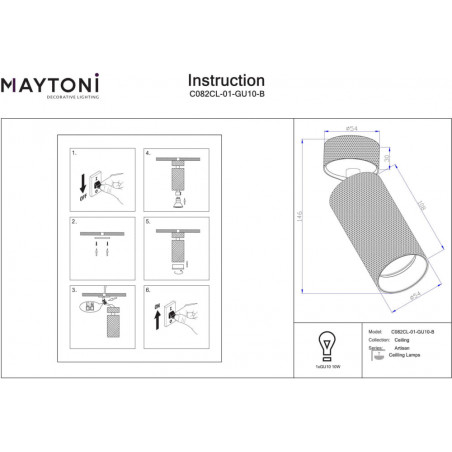 Reflektor sufitowy Artisan czarny Maytoni | Sklep z lampami