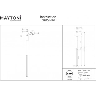 Lampa wisząca Ray LED biała Maytoni | Nowoczesny design