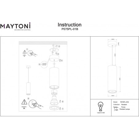 Lampa wisząca Shelby czarna Maytoni - nowoczesny design
