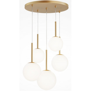 Lampa wisząca Maytoni Basic Form - 5 kul, biało-złota | Sklep z lampami