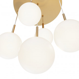 Lampa wisząca Maytoni Basic Form - 5 kul, biało-złota | Sklep z lampami
