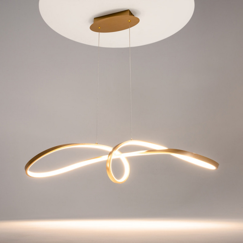 Lampa wisząca Curve LED mosiężna Maytoni | Nowoczesny design