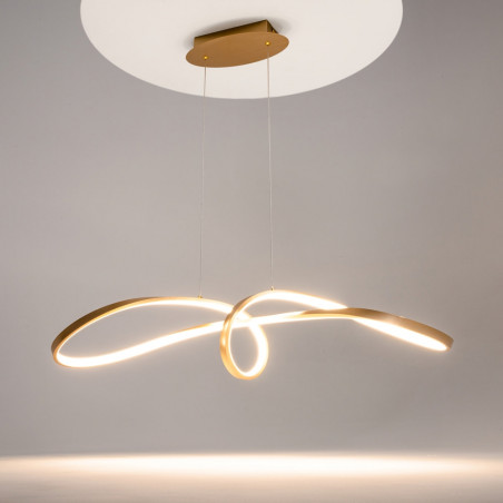 Lampa wisząca Curve LED mosiężna Maytoni | Nowoczesny design