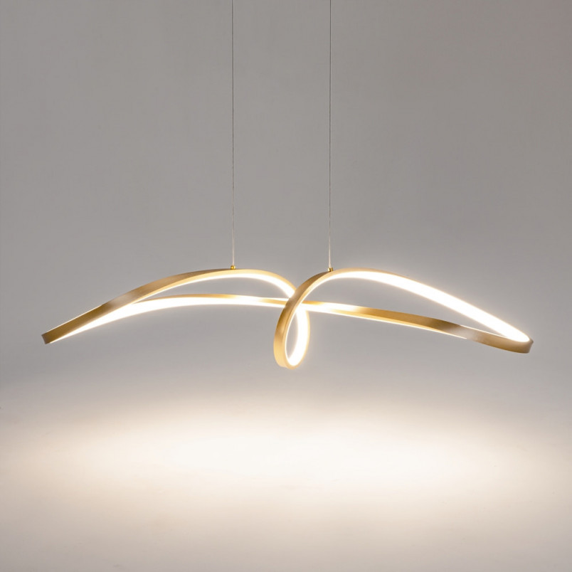 Lampa wisząca Curve LED mosiężna Maytoni | Nowoczesny design
