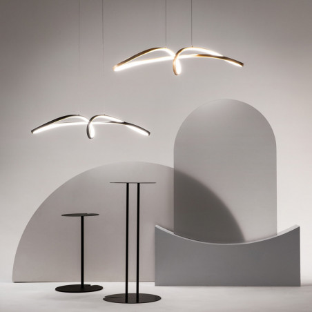 Lampa wisząca Curve LED mosiężna Maytoni | Nowoczesny design